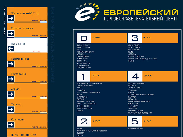 Навигационная система для ТРЦ «Европейский»